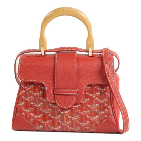 GOYARD 塗層帆布/牛皮皮革Saigon PM手挽肩背兩用袋