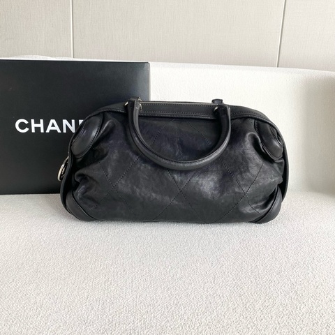 【最平價的Chanel❤️✨全網最低價】Chanel/香奈兒  黑銀波士頓手提包保齡球包