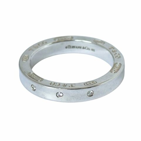 TIFFANY & CO. 1837 3鑽 純銀 戒指