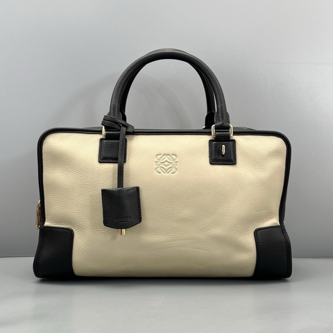 97新 LOEWE羅意威亞馬遜手提包黑拼白