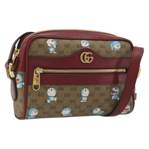GUCCI Micro GG Supreme Doraemon 聯名款 PVC 米金色 647784 正品 196088M