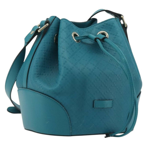 GUCCI Diamante 單背包，皮革材質，藍色/銀色，貨號 354229，正品編號 195248A