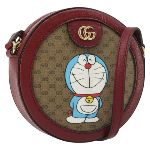 GUCCI Micro GG Supreme Doraemon 聯名手袋 PVC 米色 625216 正品 ka5794M