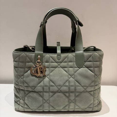 Dior 迪奧 Toujours系列 中號 雪松綠絨面 土著包手提包單肩包