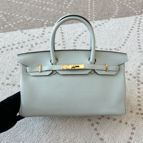 Hermes 愛馬仕 birkin30手提包 冰晶灰金扣togo皮