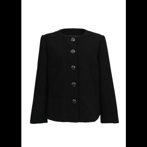 Chanel 15年秋冬餐厅系列黑色小酒馆the little black山茶花扣外套