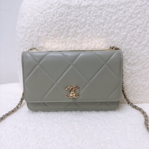 Chanel trendy cc woc 灰色鏈條包