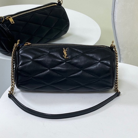 YSL sade mini黑金圓筒包 尺寸19*10