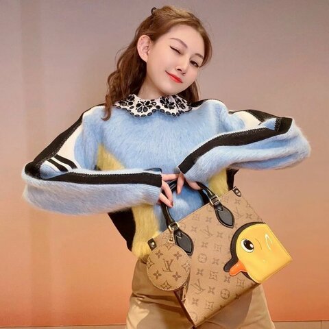 LV 小雞圖案 Onthego 30×23×10cm 99新配件塵袋、盒子