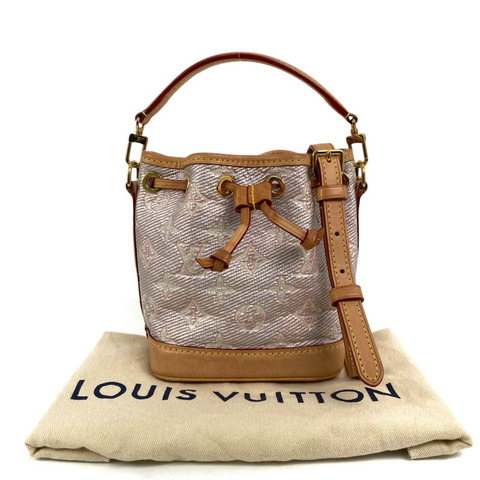 △ LOUIS VUITTON 路易·威登 Pink And Beige Laminated Jacquard Monogram Nano Noé Mini 2 way bag 粉紅色和淺褐色緹花布經典老花兩用袋 M82427-267012931