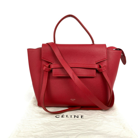 △ CELINE 思琳 Red Calfskin Belt Bag 2 way bag 紅色小牛皮兩用袋-267015900
