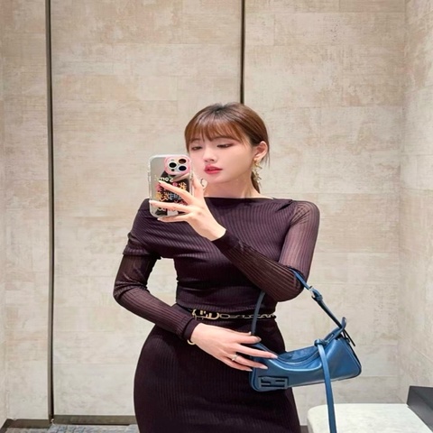 Fendi Simply藍色腋下包
