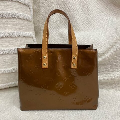 Louis Vuitton 薇薇安 手提包 小號 古銅色 漆皮 金扣