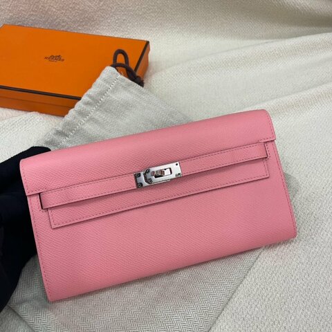 Hermès Kelly Togo 1Q奶昔粉 Epsom皮 銀扣