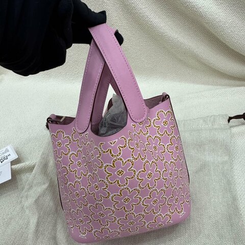 Hermès Picotin Micro Lucky Daisy 14cm X9錦葵紫 Swift皮 銀扣