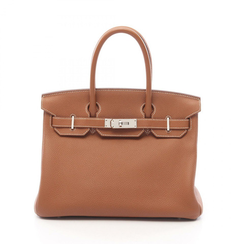 愛馬仕 Birkin 30 手提包，Togo 皮革，棕色，金色，二手，女士，C SHW