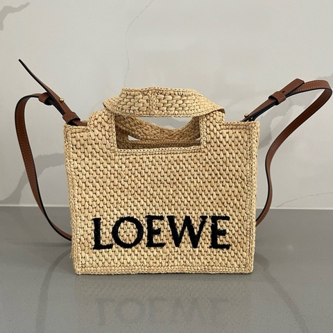 Loewe/羅意威 Font Tote mini編織托特包購物袋手提包斜挎包