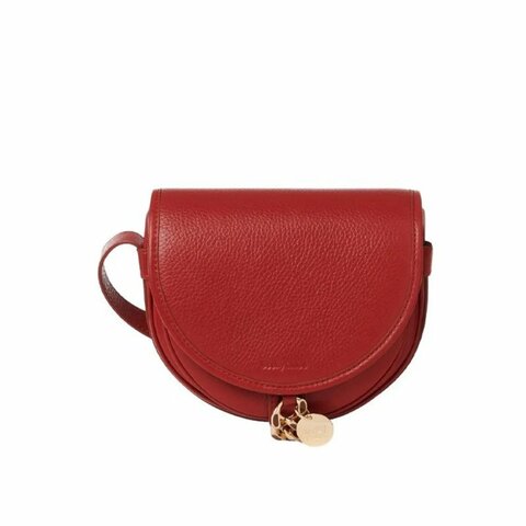 See By Chloe Small Mara Saddle Crossbody Bag for Women in Dreamy Red (CHS23WSB39E15-635)