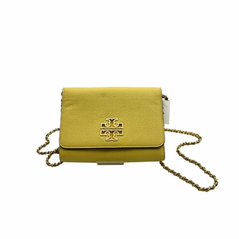 【美收精品】tory burch 黃色皮革肩背包 C-914【隔月月中將轉賣至日本 上架期限30天】