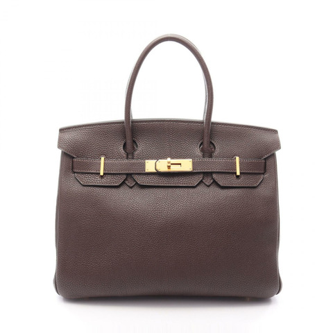 愛馬仕 Birkin 30 手提包，Togo 皮革，棕色，二手，女士，L 碼，金色五金