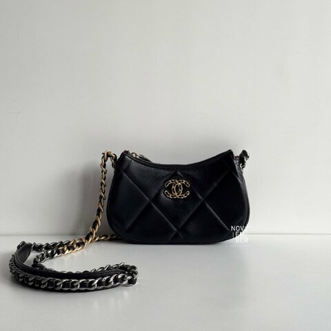 99新🆕 全配有購證🫰🏻 Chanel 香奈兒 24C 19 Hobo 黑色