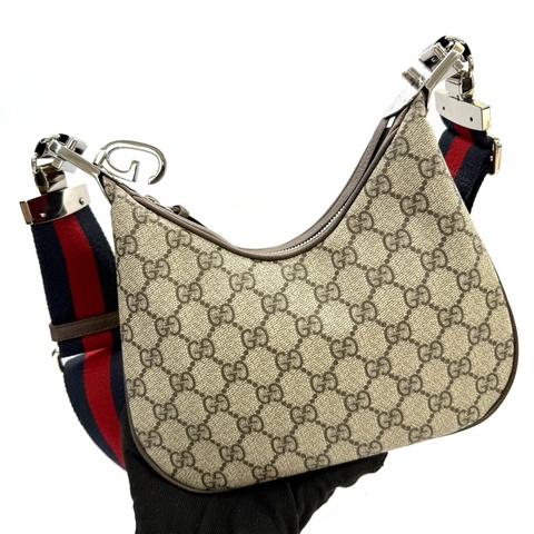 GUCCI 古馳 經典ATTACHE系列雙G LOGO 帆布斜背包 699409