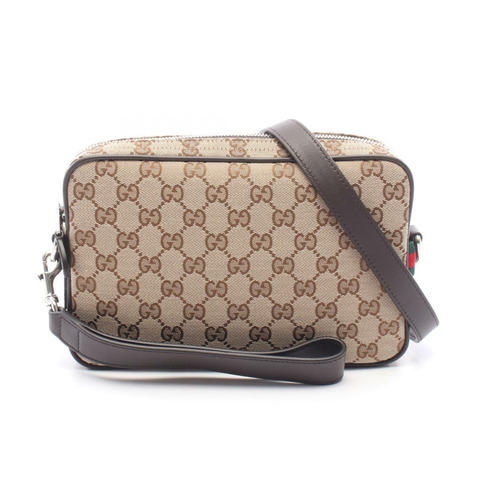GUCCI GG帆布肩斜背包 834802FAEPS9752 皮革 米色 二手