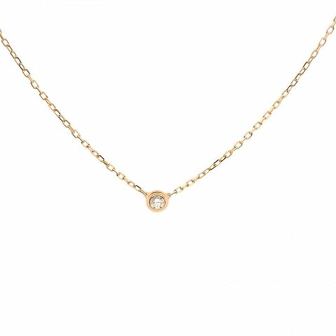 CARTIER CARTIERD'AMOUR單鑽9分小號款項鏈18K玫瑰金/鑽石