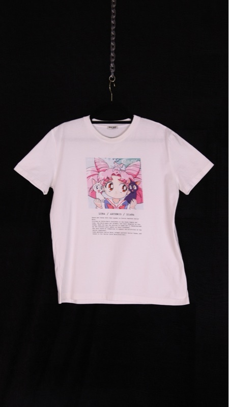 MIU MIU粉色美少女战士图案短袖上衣外套