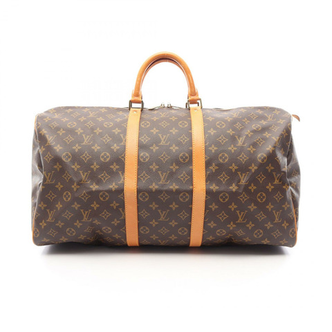 路易威登 Keepall 55 手提包 M41424 Monogram 帆布皮革棕色二手 LV