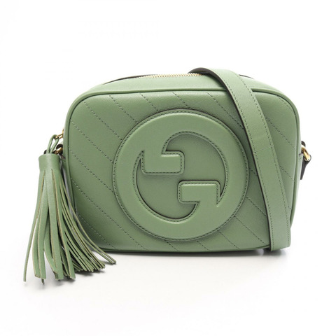 GUCCI Gucci Blondie 單肩斜背包 742360 皮革 綠色 二手 女士 GG