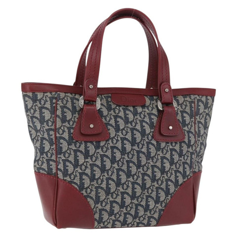 Christian Dior Trotter帆布手提包 海軍藍 銀色 正品 196330A