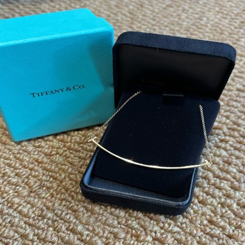 Tiffany蒂夫尼 大號笑臉 玫瑰金項鍊