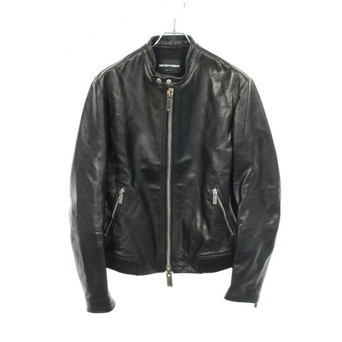 Emporio Armani Riders 夾克 S1R11P S1P15 黑色真皮男士二手