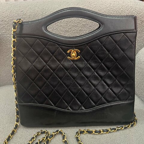 Chanel 31 Bag Mini 黑色 油蠟皮 金扣
