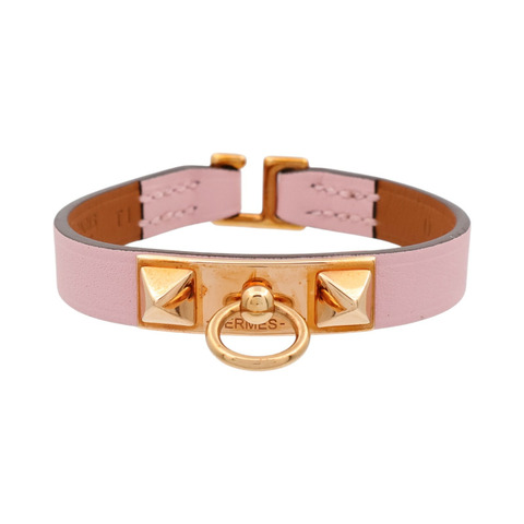HERMES Swift皮革Rivale Tour Bracelet手鏈Rose Sakura
