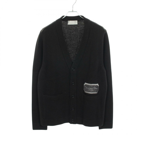 Christian Dior Christian Dior Couture logo embroidery cardang 243M230AT474 cashmere Black Used mens
