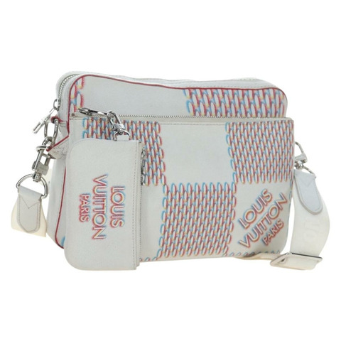 路易威登 Damier Giant Spray Trio 斜背包 白色 M20665 正品 BA14102V