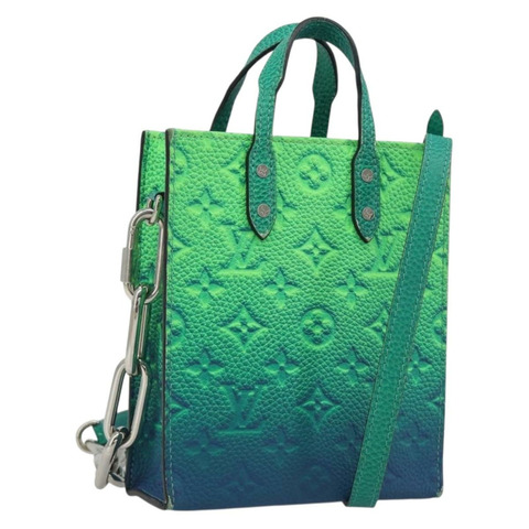 路易威登 Taurillon Clemence Illusion Sac Plat XS 綠色 M81221 Auth 193755SM