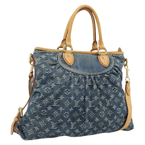 路易威登 Monogram Denim Neo Cabby GM 手提包 2way 藍色 M95350 正品 195232V