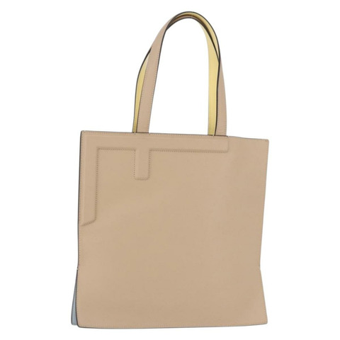 FENDI 皮革托特包 黃色 正品 ka5585V
