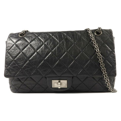 CHANEL 牛皮皮革2.55 Maxi鏈帶肩背袋