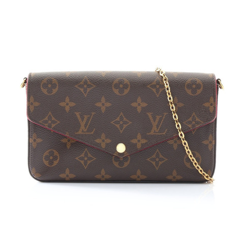 LOUIS VUITTON LV 路易威登 Pochette Felicie 肩背包 棕色 原花帆布 M81896