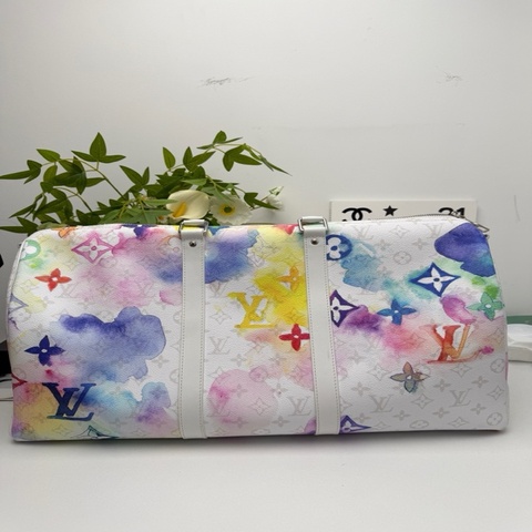 路易威登Louis Vuitton Keepall 50 水彩扎染旅行袋 晶片款