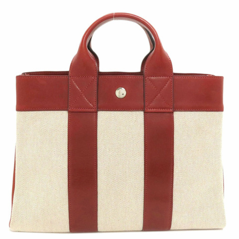 Hermes Sac Fourre-Tout PM 手提包，平紋布 H/小牛皮，女士 HERMES