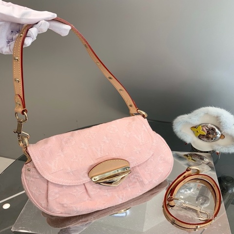 LV Sunset粉色牛仔元宝包