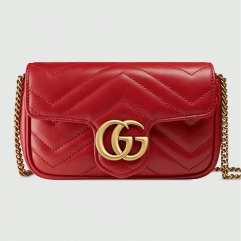 GUCCI 古馳 marmont  紅色mini包 未使用