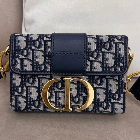 Dior/迪奧 蒙田老花mini box 小盒子單肩斜挎包 尺寸：17*12*5cm