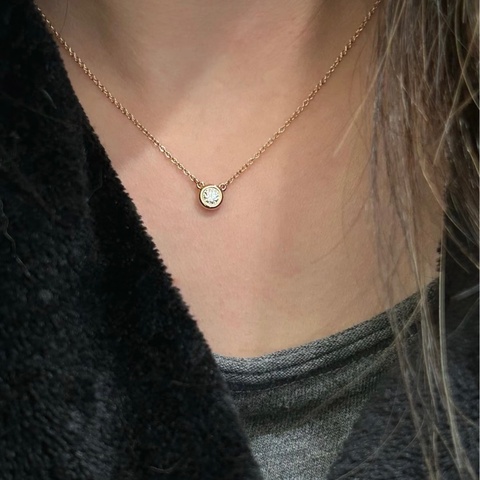 Tiffany 蒂芙尼 Elsa Peretti® 系列Diamonds by the Yard™ 18K 黃金單鑽項鍊