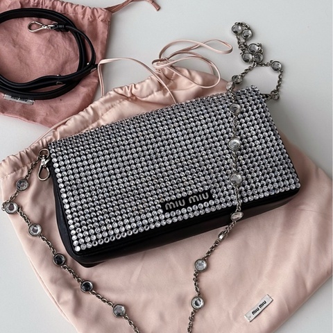 MiuMiu缪缪 闪钻单肩斜挎包